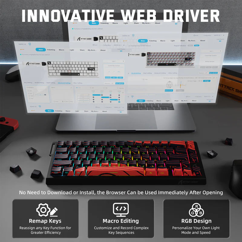 Attack Shark X68 PRO HE Wireless (8KHz / Snap Tap / Rapid Trigger)