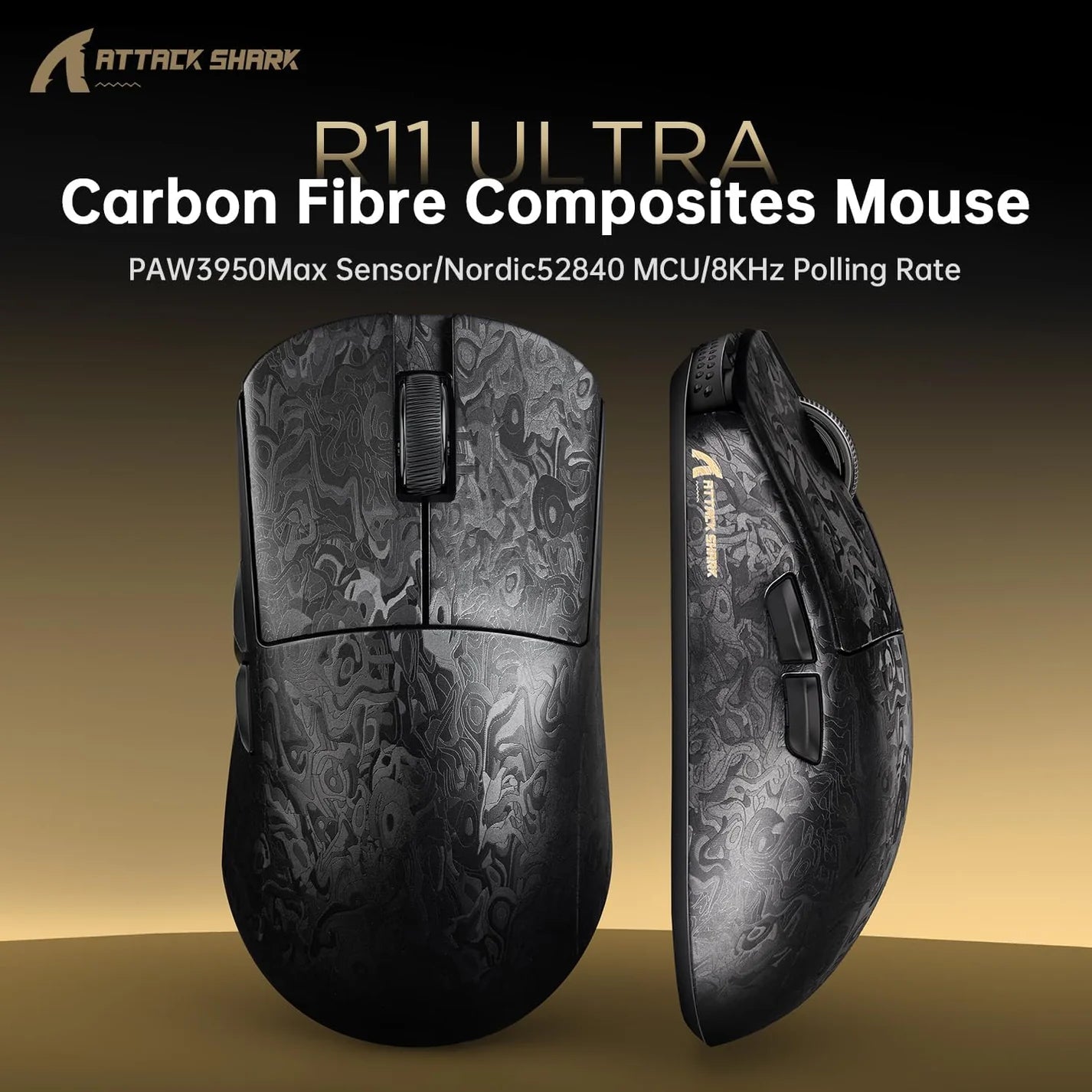R11 ULTRA 8K Wireless Mouse | 49g Carbon Fiber Shell