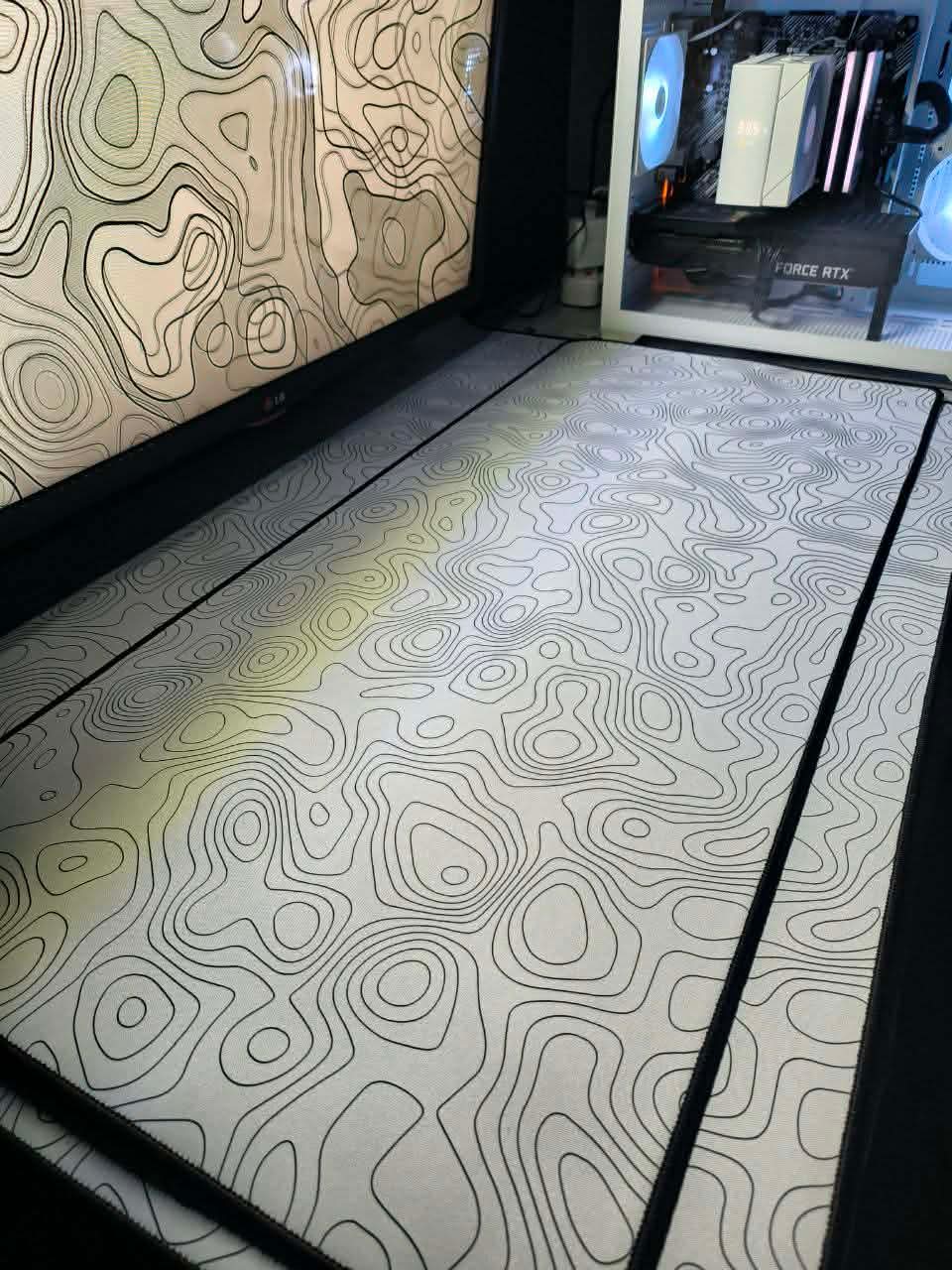 White Topographic Mouse Pad 90*40